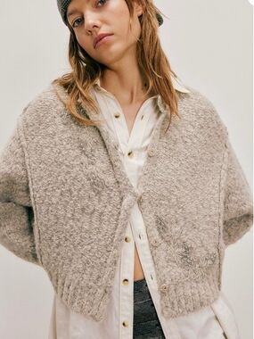 FP One Aurora Xs Beaded Cardigan NWT